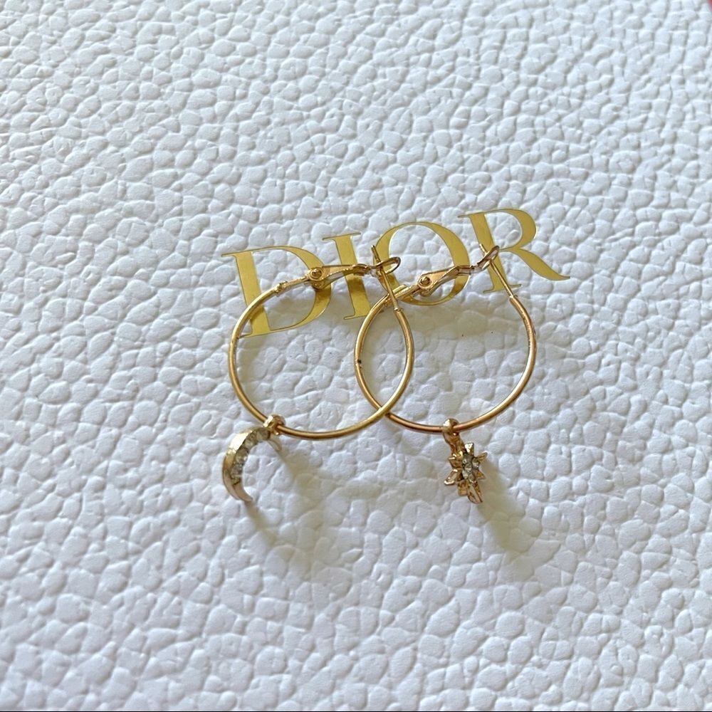 Astronomy Diamond Hoop Earrings - Picture 2 of 4